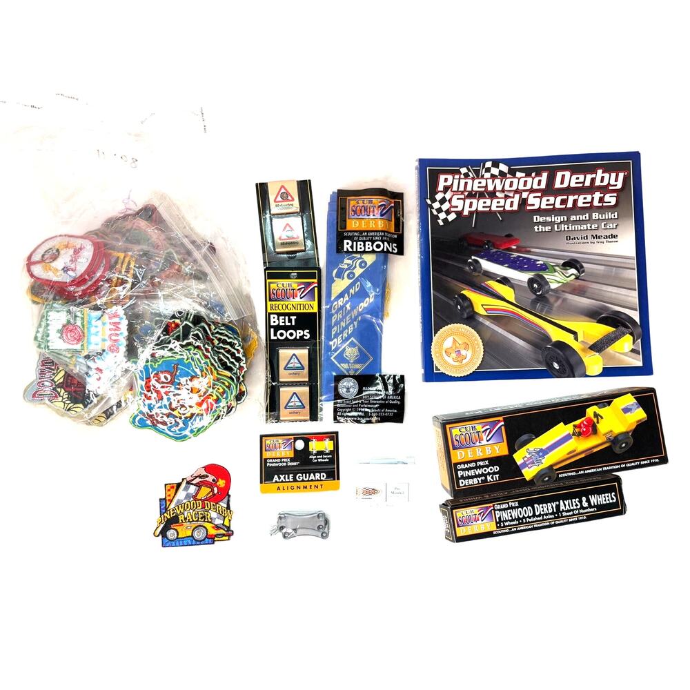 Cub Scout BSA Lot Activity Badges Pinewood Derby Supplies Belt Loops Book